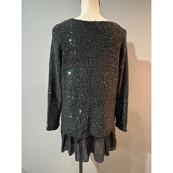 Alfani Women’s Sequined Textured Layered Look Sweater Tunic Top size 1X Holidays - Picture 7 of 9